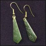 Large Jade Carved Earrings